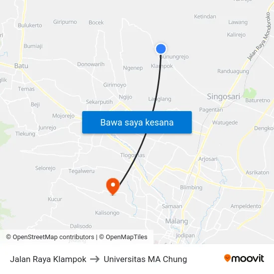 Jalan Raya Klampok to Universitas MA Chung map