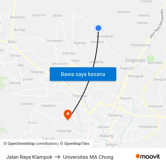 Jalan Raya Klampok to Universitas MA Chung map