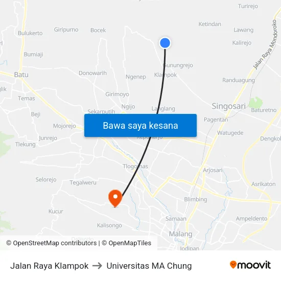 Jalan Raya Klampok to Universitas MA Chung map