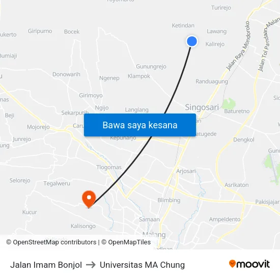 Jalan Imam Bonjol to Universitas MA Chung map