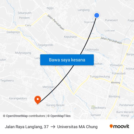 Jalan Raya Langlang, 37 to Universitas MA Chung map