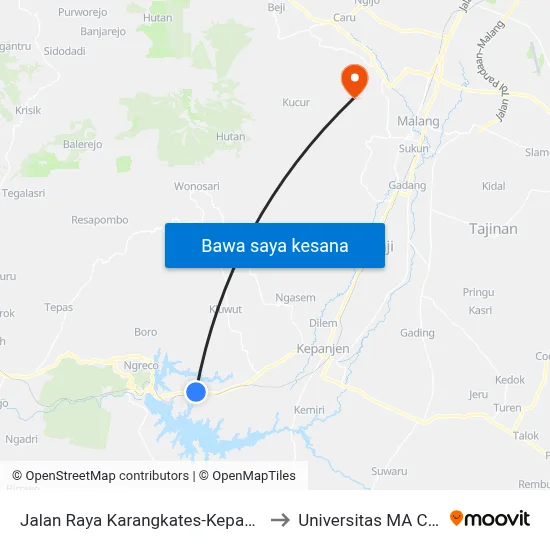 Jalan Raya Karangkates-Kepanjen, 81 to Universitas MA Chung map