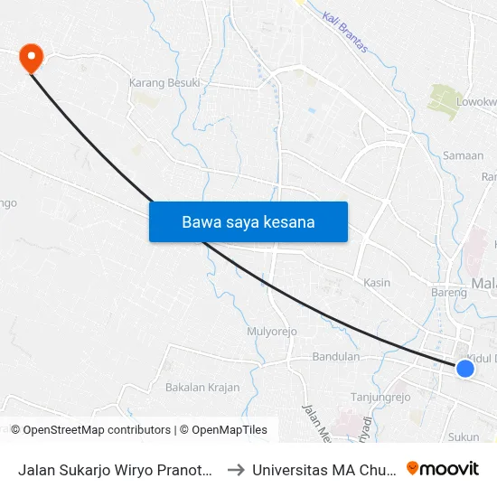 Jalan Sukarjo Wiryo Pranoto, 9 to Universitas MA Chung map