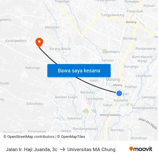 Jalan Ir. Haji Juanda, 3c to Universitas MA Chung map