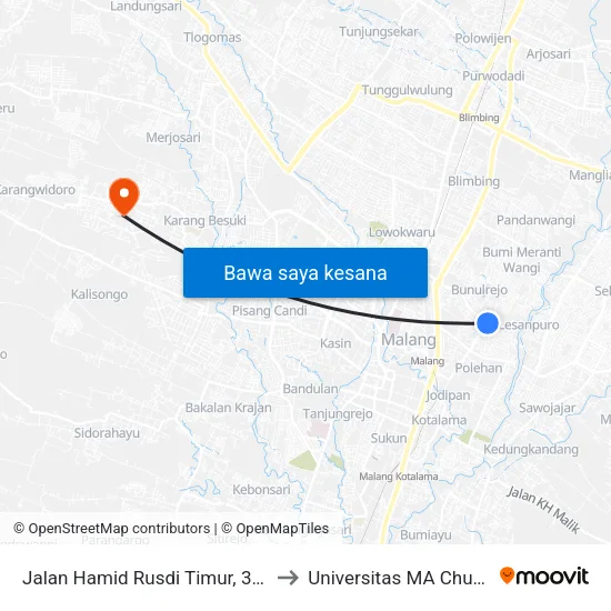 Jalan Hamid Rusdi Timur, 317 to Universitas MA Chung map