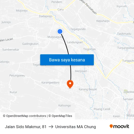 Jalan Sido Makmur, 81 to Universitas MA Chung map