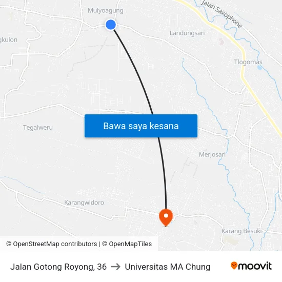 Jalan Gotong Royong, 36 to Universitas MA Chung map