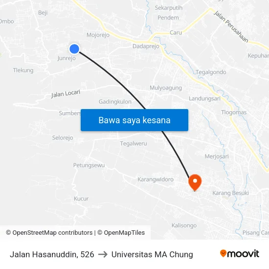 Jalan Hasanuddin, 526 to Universitas MA Chung map