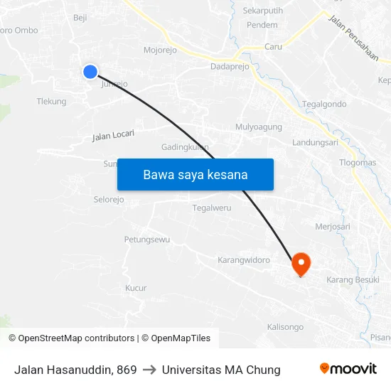 Jalan Hasanuddin, 869 to Universitas MA Chung map