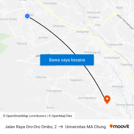 Jalan Raya Oro-Oro Ombo, 2 to Universitas MA Chung map