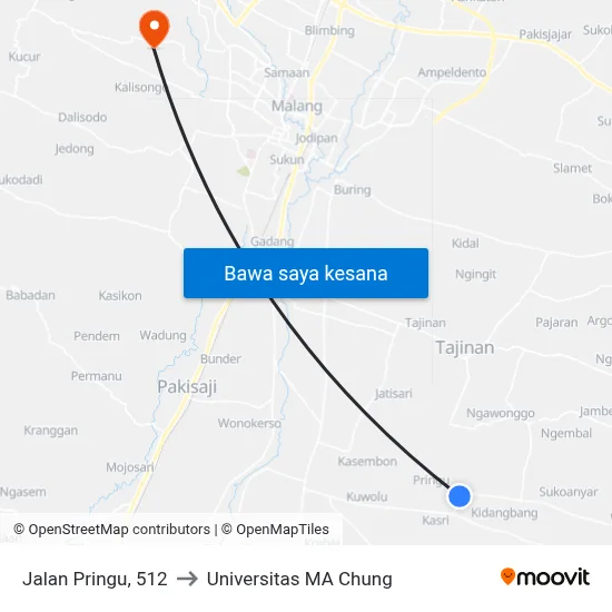 Jalan Pringu, 512 to Universitas MA Chung map