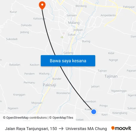 Jalan Raya Tanjungsari, 150 to Universitas MA Chung map