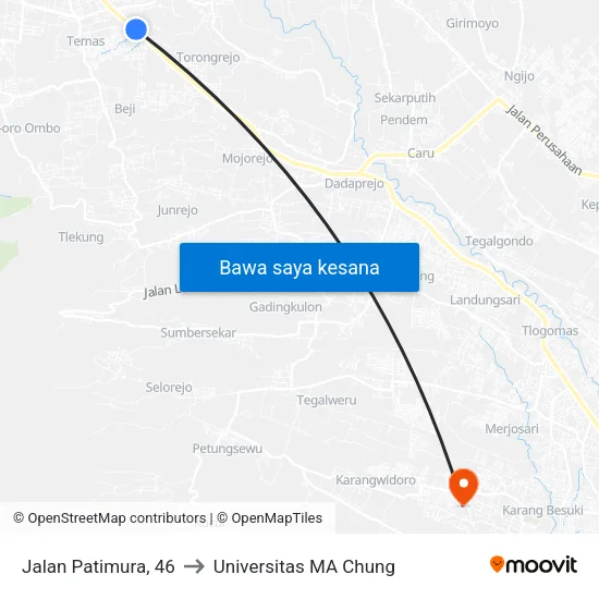 Jalan Patimura, 46 to Universitas MA Chung map