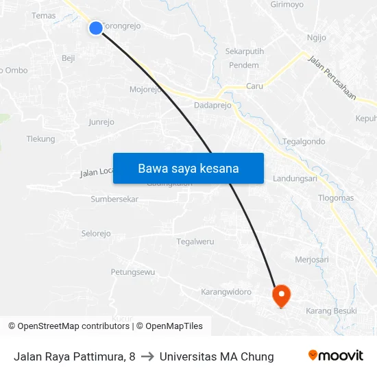 Jalan Raya Pattimura, 8 to Universitas MA Chung map