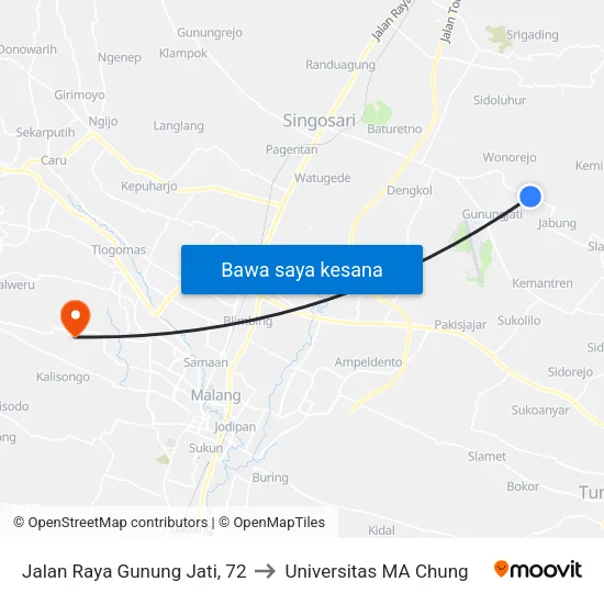 Jalan Raya Gunung Jati, 72 to Universitas MA Chung map