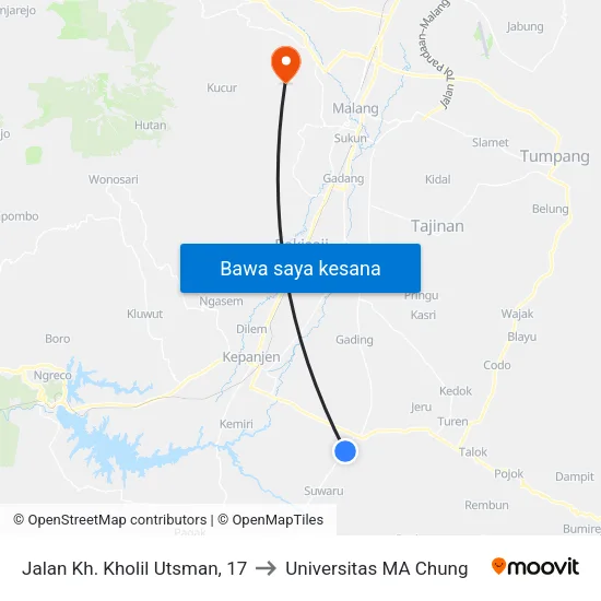 Jalan Kh. Kholil Utsman, 17 to Universitas MA Chung map