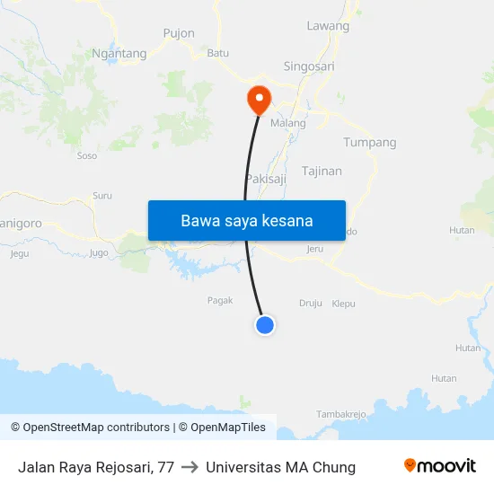 Jalan Raya Rejosari, 77 to Universitas MA Chung map