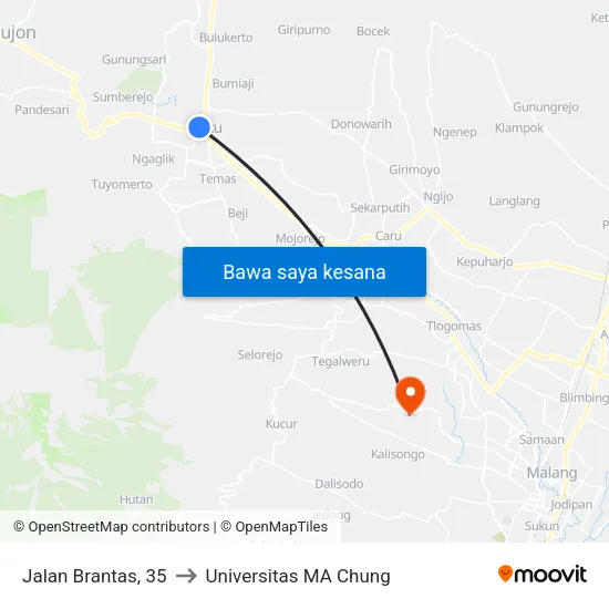 Jalan Brantas, 35 to Universitas MA Chung map