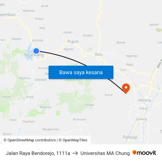 Jalan Raya Bendorejo, 1111a to Universitas MA Chung map