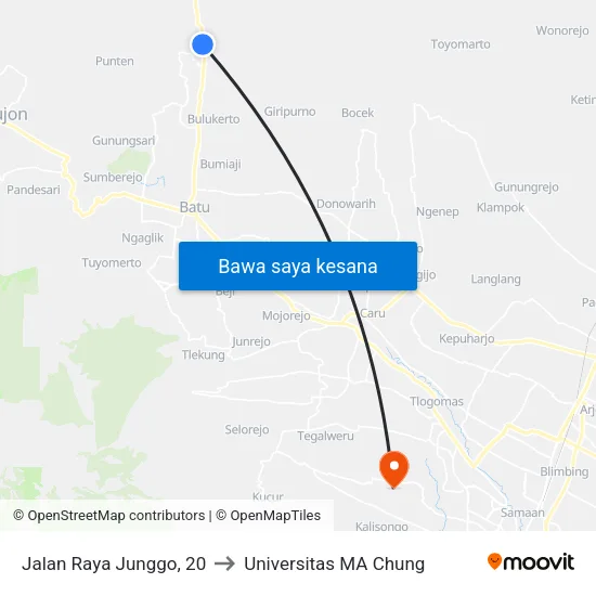 Jalan Raya Junggo, 20 to Universitas MA Chung map