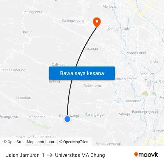 Jalan Jamuran, 1 to Universitas MA Chung map