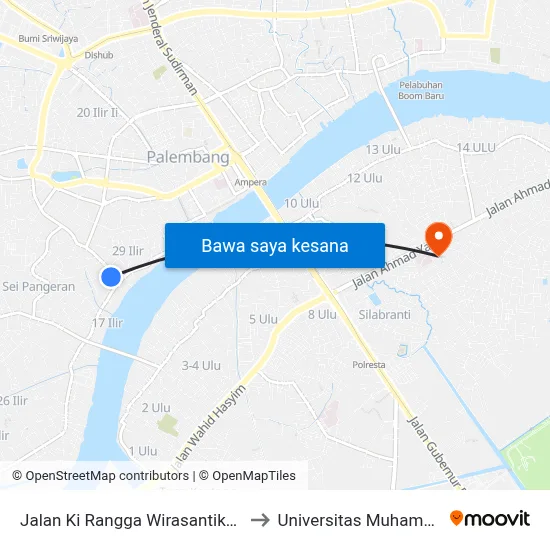 Jalan Ki Rangga Wirasantika, 273-282 to Universitas Muhammadiyah map