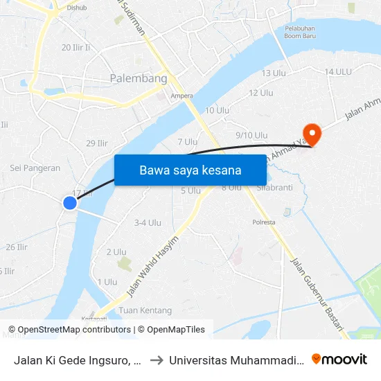 Jalan Ki Gede Ingsuro, 200 to Universitas Muhammadiyah map