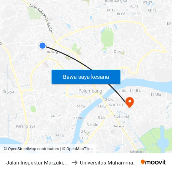 Jalan Inspektur Marzuki, 583b to Universitas Muhammadiyah map