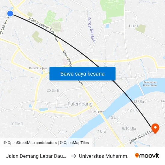 Jalan Demang Lebar Daun, 1792 to Universitas Muhammadiyah map