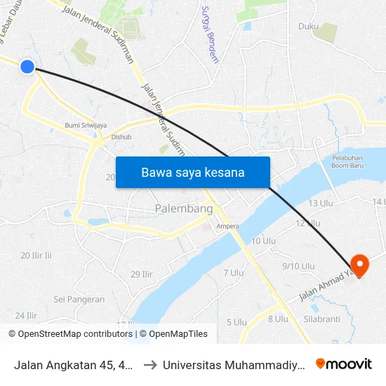 Jalan Angkatan 45, 44b to Universitas Muhammadiyah map