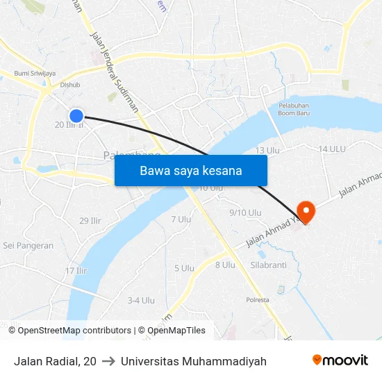 Jalan Radial, 20 to Universitas Muhammadiyah map