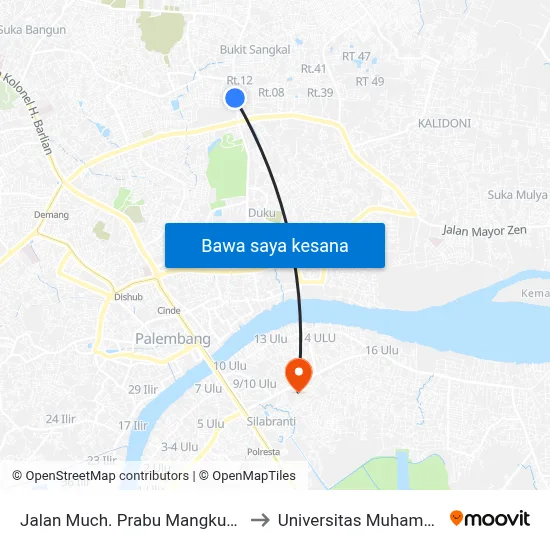 Jalan Much. Prabu Mangkunegara, 57 to Universitas Muhammadiyah map