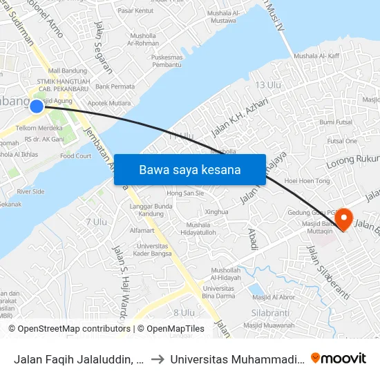 Jalan Faqih Jalaluddin, 107 to Universitas Muhammadiyah map