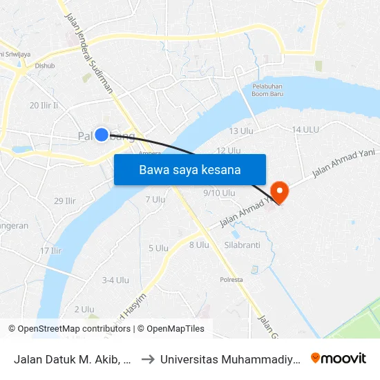 Jalan Datuk M. Akib, 86 to Universitas Muhammadiyah map