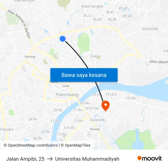 Jalan Ampibi, 25 to Universitas Muhammadiyah map