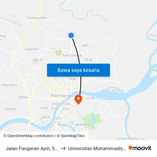 Jalan Pangeran Ayin, 503 to Universitas Muhammadiyah map