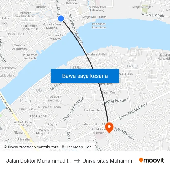 Jalan Doktor Muhammad Isa, 563 to Universitas Muhammadiyah map