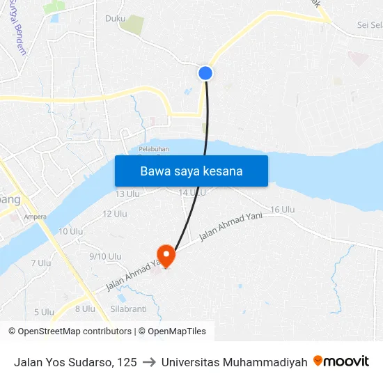 Jalan Yos Sudarso, 125 to Universitas Muhammadiyah map