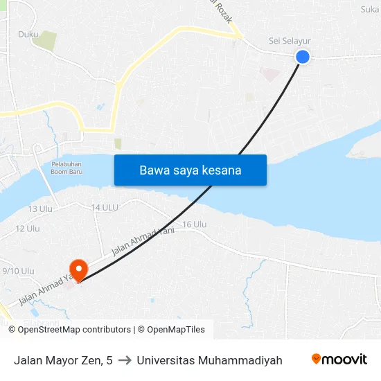 Jalan Mayor Zen, 5 to Universitas Muhammadiyah map