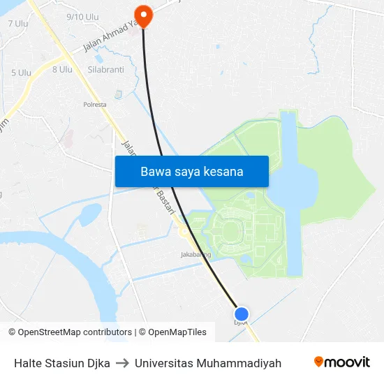Halte Stasiun Djka to Universitas Muhammadiyah map