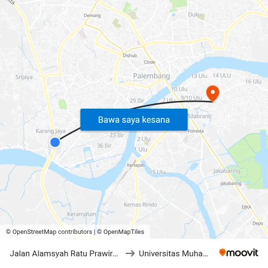 Jalan Alamsyah Ratu Prawiranegara, 345 to Universitas Muhammadiyah map
