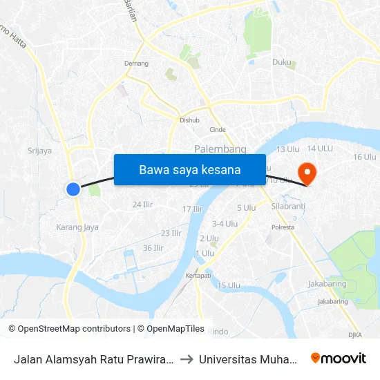 Jalan Alamsyah Ratu Prawiranegara, 3887 to Universitas Muhammadiyah map