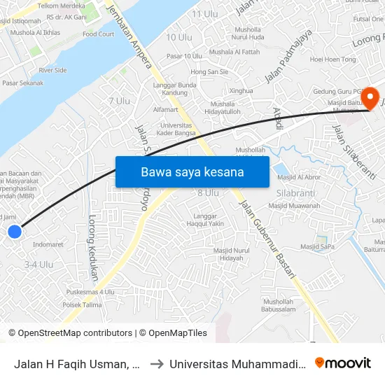 Jalan H Faqih Usman, 219 to Universitas Muhammadiyah map