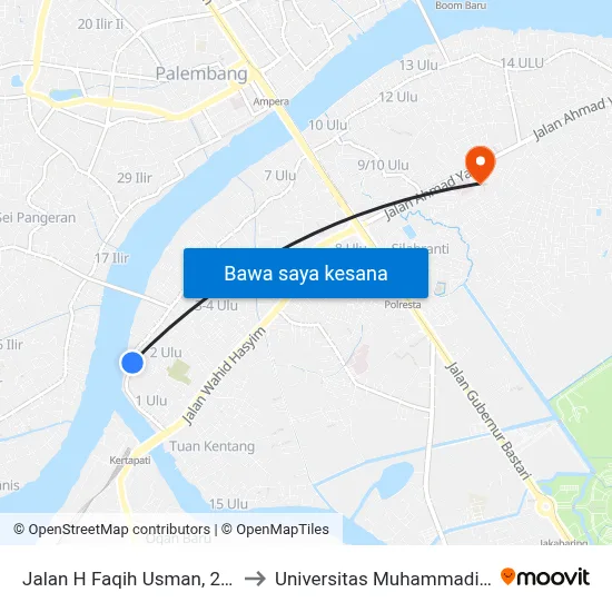 Jalan H Faqih Usman, 2665 to Universitas Muhammadiyah map