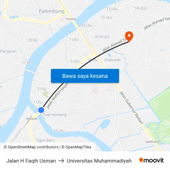 Jalan H Faqih Usman to Universitas Muhammadiyah map