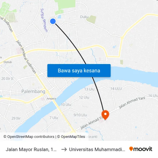 Jalan Mayor Ruslan, 1417 to Universitas Muhammadiyah map