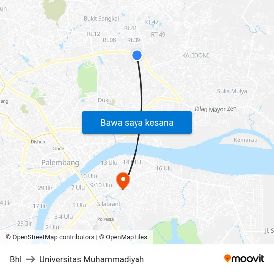 Bhl to Universitas Muhammadiyah map