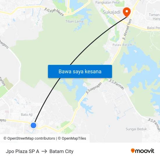 Jpo Plaza SP A to Batam City map