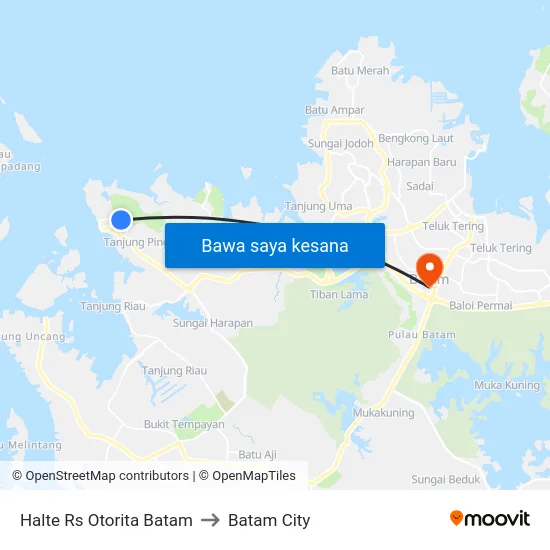 Halte Rs Otorita Batam to Batam City map
