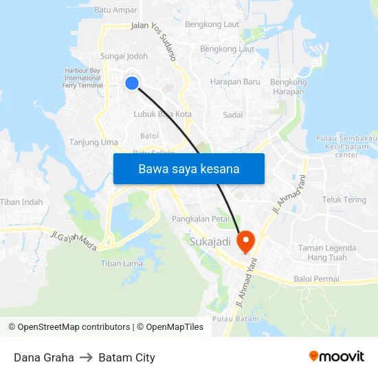 Dana Graha to Batam City map